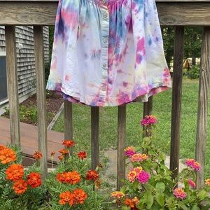 Tie Dye Jean Skirt